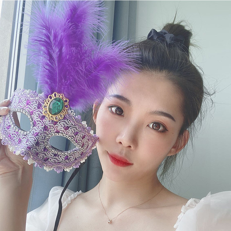 Adult female section Half Face Princess Mask Halloween Makeup Prom Stage Performance Props