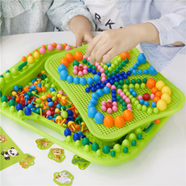 Childrens mushroom nail puzzle puzzle big grain kindergarten girl 3-6 years old 4 baby early education intelligence development