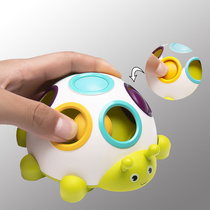 Baby toys 6-12 months finger fine grip training 1 year old 3 baby puzzle early education buckle hole ball can bite
