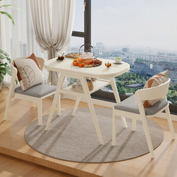 Popular Small Tea Table and Chair Combination Balcony One Table and Two Chairs Solid Wood Furnace Tea Cooking Electric Furnace Table For Home 2025