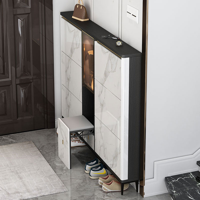 Italian light luxury ultra-thin shoe cabinet home entrance entry cabinet modern simple foyer cabinet extremely narrow tipping bucket 17cm24