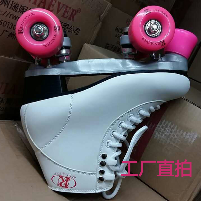 New White Mei Powder Adult Double Row Skies Dry Ice Skies Skies Skies Four Wheels Resistant Pu Wheels