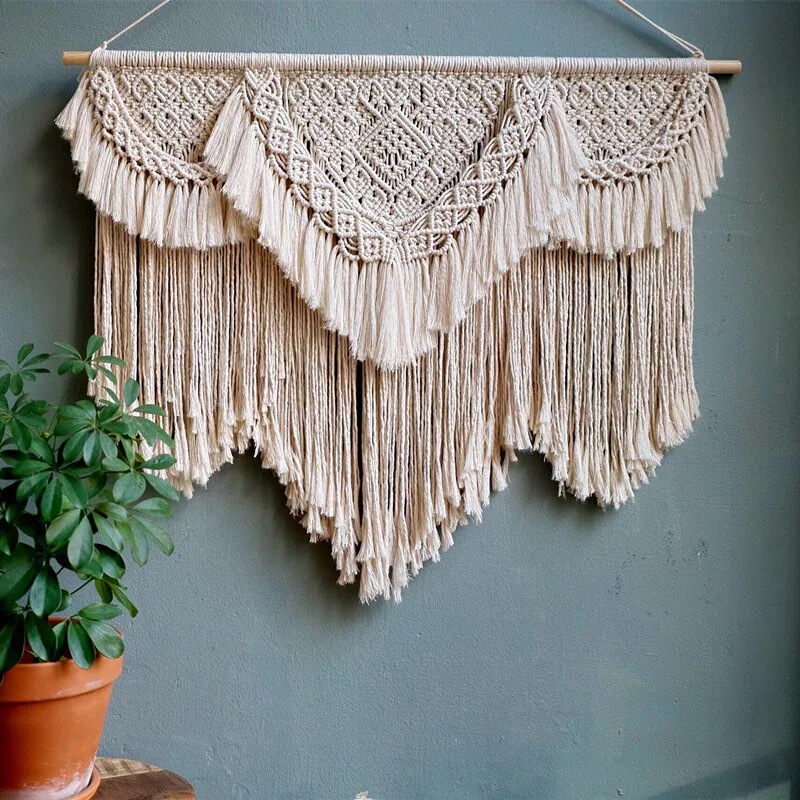 Nordic Woven Tapestry Electric Meter Cover Box for Guesthouse Living Room Bedroom Wall Tapestry Decoration Cotton Rope Woven Model Room Soft Decoration