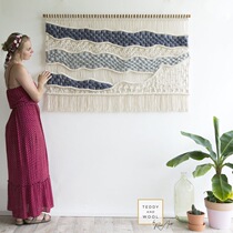 Nordic woven color tapestry sofa background pendant landscape bedroom bedside decoration B & B hotel soft decoration