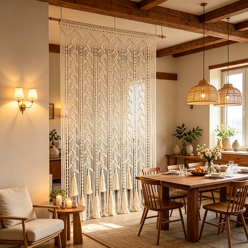 Medieval-Style Wheat Ear Pattern Cotton Rope Hand-Woven Door Curtain ins Balcony Decoration Tassel Curtain Homestay Partition Curtain Hanging Curtain Medieval-Style Wheat Ear Pattern Cotton Rope Hand-Woven Door Curtain ins Balcony Decoration Tassel Curtain Homestay Partition Curtain Hanging Curtain