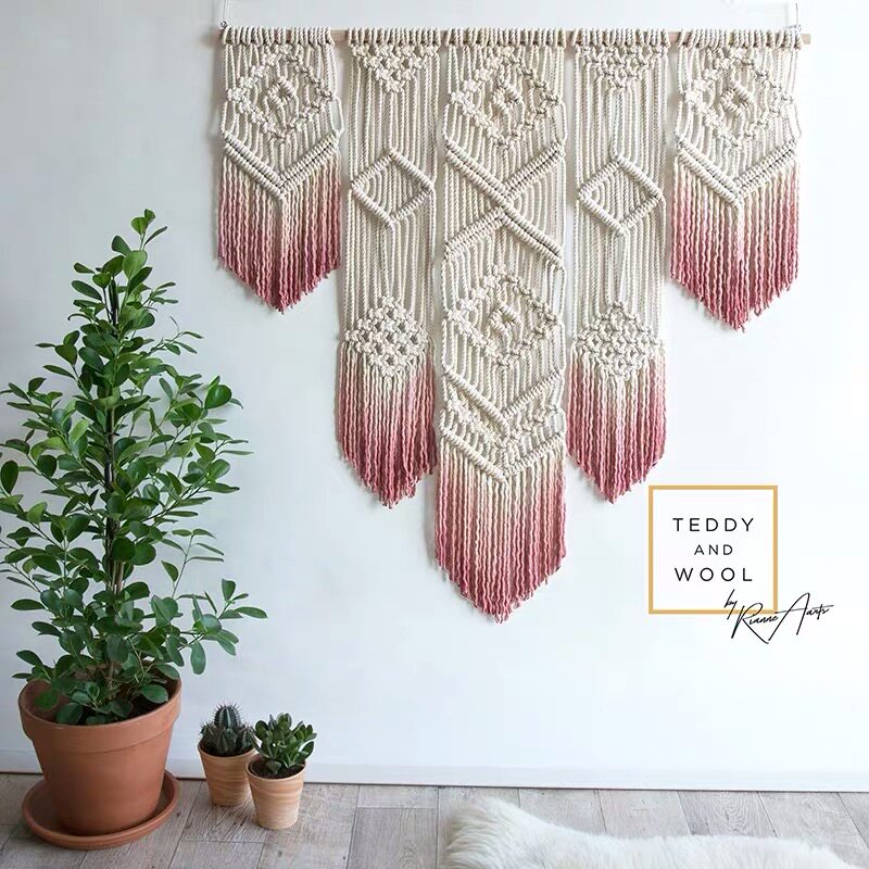 Nordic Wind Dyeing Tapestries Hand-woven Living Room Bedroom Bedside Wall Blanket folk Dormitory Rooms Soft Fitting Home Hangings