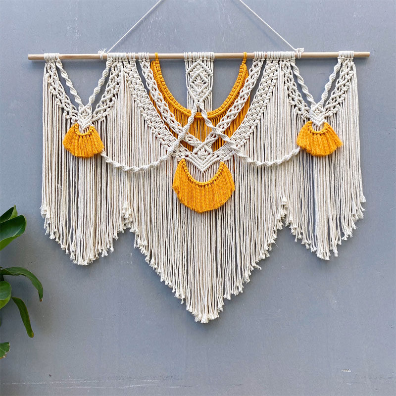 Nordic Hand Woven Colored Finished Products Tapestry Genguan Living Room Background Wall Hanging Accessories Minima Net Red Folk Juku Decorations