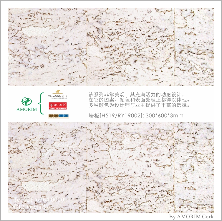 Portuguese original imported Amerlin cork wall panel TV background wall RY19