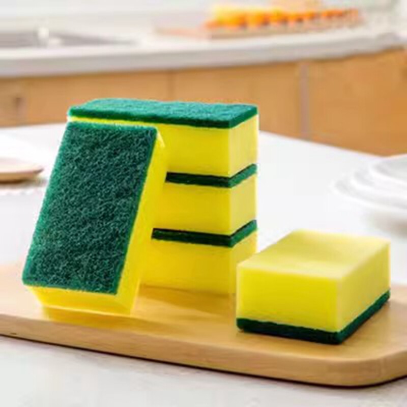 Двухслойный губчатый блок для мытья посуды кухонная щетка для мытья посуды горшок артефакт антипригарное масло волшебная салфетка домашний двусторонний чистящий блок