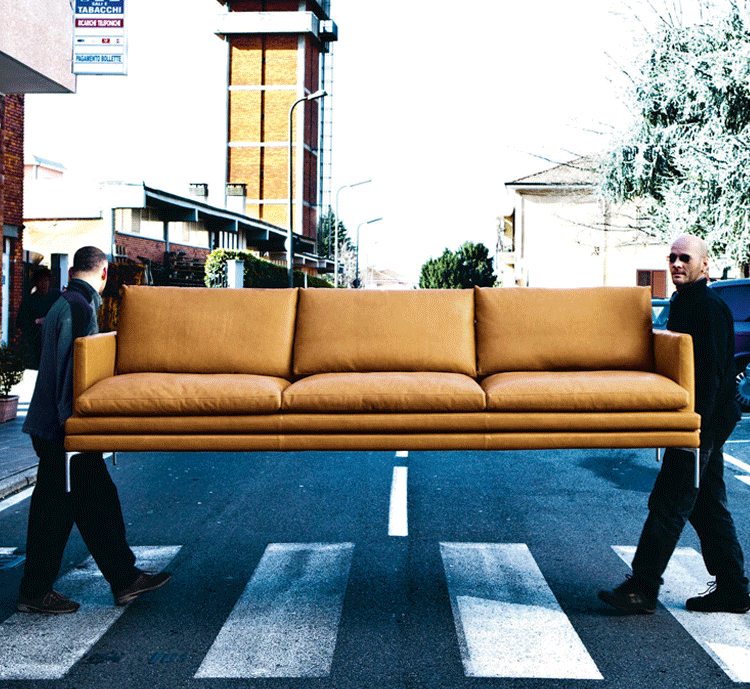 Sofa da Bắc Âu căn hộ nhỏ ba phòng khách kết hợp phong cách Ý ánh sáng sang trọng hiện đại tối giản lớp đầu tiên da công nghiệp gió - Ghế sô pha sofa tân cổ điển