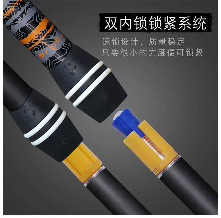 Trailblazer sợi carbon trekking cực carbon kính thiên văn cong tay cầm T xử lý mía cũ nạng siêu nhẹ ba phần siêu ngắn - Gậy / gậy gậy chống lưng