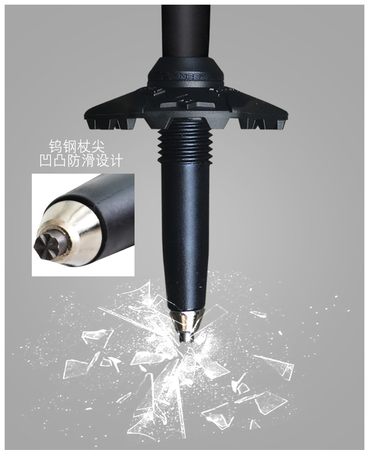 Trailblazer carbon trekking cực sợi carbon T xử lý cong xử lý mía không gấp siêu nhẹ khóa cũ gậy đi bộ gậy leo núi carbon