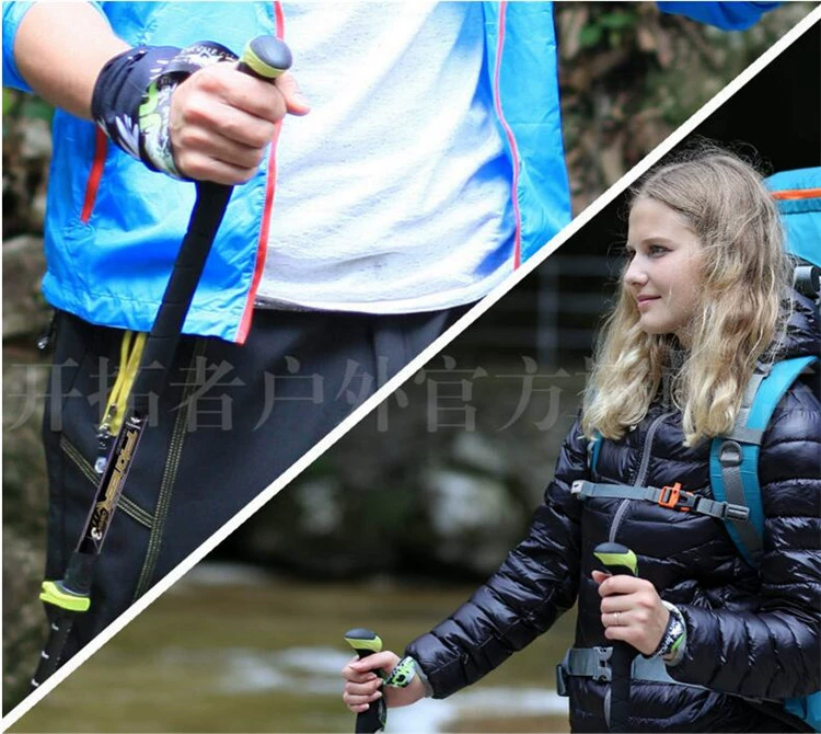 Trailblazer carbon trekking cực khóa sợi carbon siêu nhẹ với sốc cơ ba phần điều chỉnh ống kính mía - Gậy / gậy gậy cho người cao tuổi