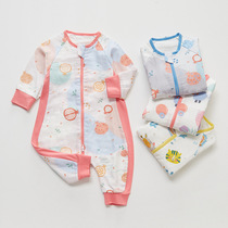 Newborn baby sleeping bag Summer thin Gauze Pure Cotton Air-conditioned Room Childrens Legs Front Four Rear Two Babies Anti Kick Quilt