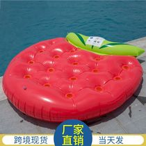 Lit flottant gonflable aux fraises jouet de parc aquatique lit à air chaise longue bouée de sauvetage auxiliaire pour piscine pour adultes