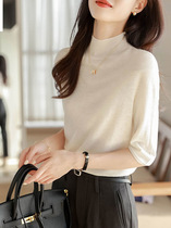 Foreign Trade Womens Clothing Outlet International Big Card Clearing House Cut Mark External single Yu Shan Goods Spring Autumn Pure and semi-high neckline sweatshirt