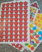Childrens reward sticker stickers kindergarten praise cartoon sticky paper five-pointed star small red flower smiley face Apple