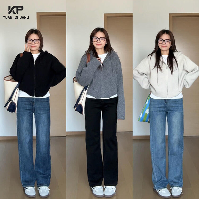 American Retro Narrow Straight-Leg Jeans for Women 2026 Spring/Summer New High-Waisted Stretchy Slimming Petite Wide-Leg Pants