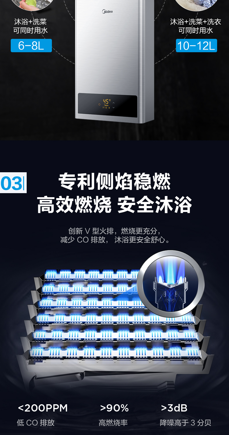 bình nóng lạnh rossi 30l giá bảo nhiêu Midea Midea JSQ22-12HWA (Y) 12L Nhiệt độ không đổi Khí hóa lỏng Máy nước nóng tự nhiên - Máy đun nước máy nước nóng