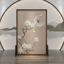 Screen partition new Chinese style simple living room modern grille into the door to cover the solid wood block porch bedroom