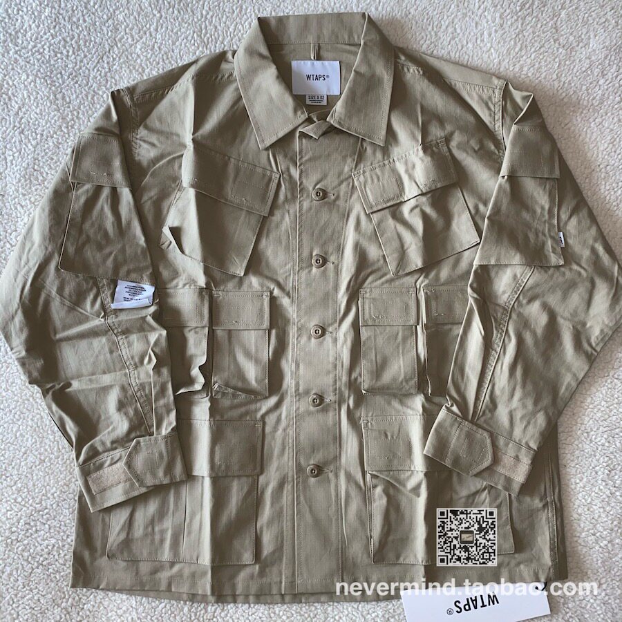 正品现货WTAPS MODULAR / LS / COTTON. RIPSTOP 20AW十袋衬衫