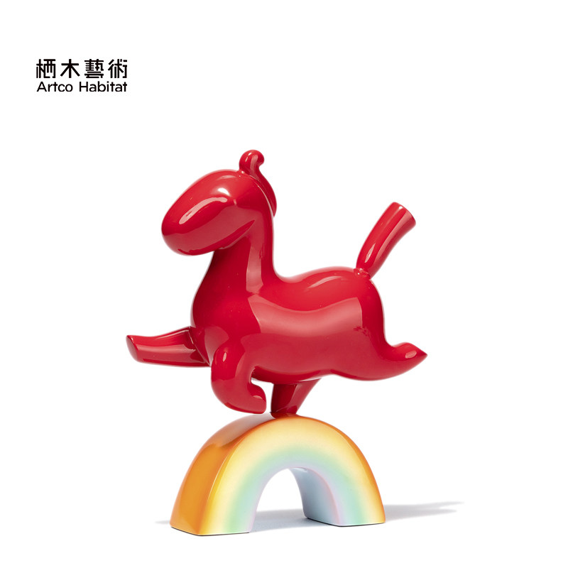 Perch Art l Su Lingzhi Художник с оригинальной подписью, Лимитированное скульптурное украшение, Креативный подарок, Маленькая Красная лошадка