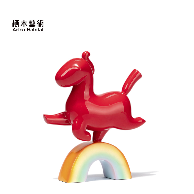 Qimu Art L Su Lingzhi Artist's Original Signed Limited Edition Sculpture Ornament Creative Gift Little Red Horse