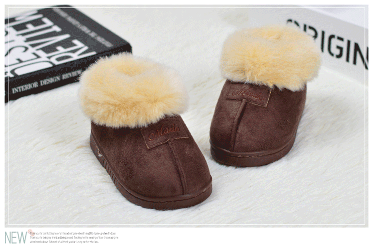 Chaussons enfants en suède pour hiver - semelle tendon - Ref 1007401 Image 24