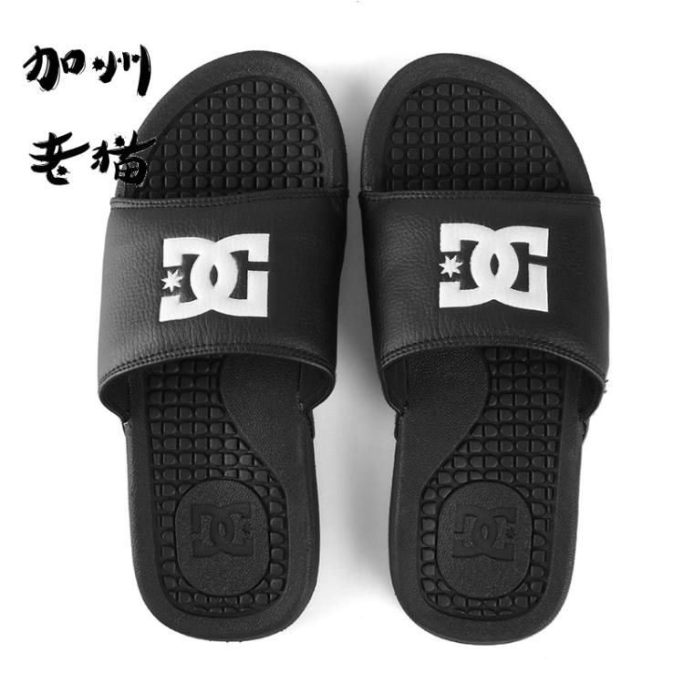 Dép thể thao nam DCSHOECOUSA DC BOLSA lớn LOGO da thể thao màu đen và trắng ADYL100026-001 dép xỏ ngón