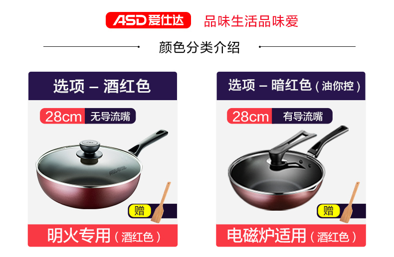 爱仕达 不粘煎炒锅 28CM 图1