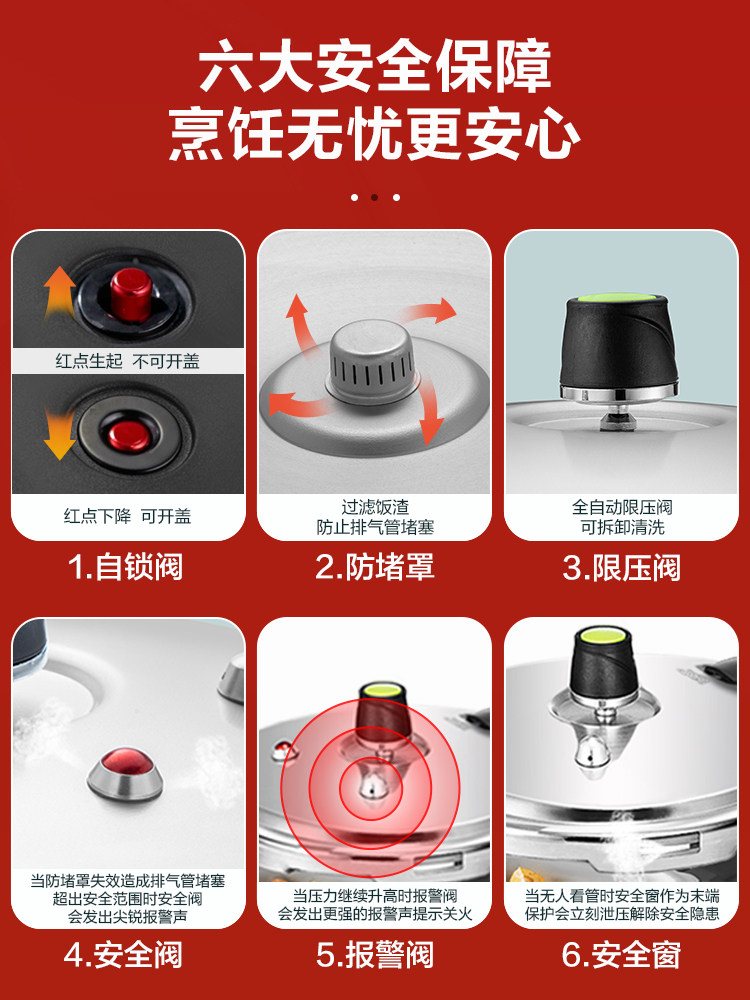 Aistar Pressure Cooker New Model for Home Use, Compatible with Gas and Induction Cookers, Mini Explosion-Proof Safety Pressure Cooker, Official Flagship Store