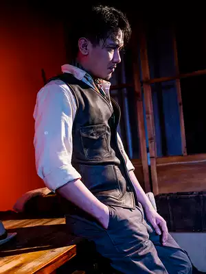 Mochen Men's Leather Cowhide Vest 2056