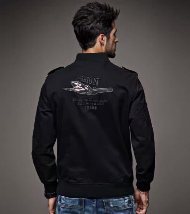 Cộng với áo khoác cotton công cụ cashmere nam áo khoác phi công nam Mỹ áo khoác nam mùa thu và mùa đông vải quần áo nam áo jean nam