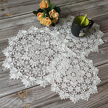 Korean lace European fabric embroidery table mat Tea cup mat Plate mat Vase mat Table lamp mat Tea table decorative mat