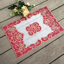 Foreign trade European style pastoral fabric embroidery rectangular tablecloth table mat coaster coaster plate mat tea pad Cup cushion scarf
