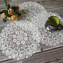 Korean lace embroidery coaster Bowl mat Dining table insulation mat Household lamp Coffee table Bedside table mat Round tablecloth