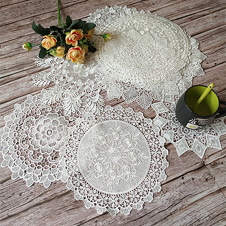 Eurostyle lace style lace table cushion western dining anti-burn cup cushion bowl cushion disc cloth day style American round vase decoration cushion