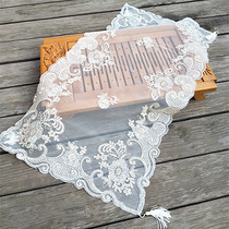 Foreign trade Korean mesh lace tablecloth Embroidery tablecloth Tea tray multi-purpose dust cover cover towel nightstand Cabinet cover cloth