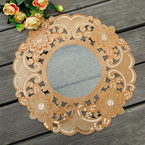 Foreign trade European pastoral fabric Simple modern hollow embroidery round plate pad Vase jewelry pad Insulation pad cover towel