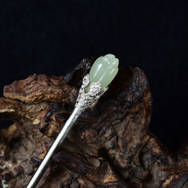 And Tanyu jade Jade Hair hairstyle Elegant Simplicity of the Elegant Simplicity About Ancient Wind Han Fu Palace Court s925 silver hair accessories disc hair hairpin