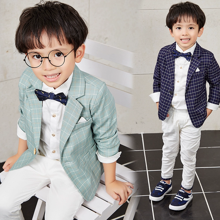 Trẻ em trang phục dạ hội phù hợp với bé trai catwalk show cô gái nhỏ hoa phù hợp với đám cưới đàn piano người dẫn chương trình quần áo bé trai - Váy trẻ em