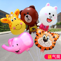 Cartoon balloon hand-held stick aluminum film balloon childrens variety of 100-day feast birthday decoration supplies clip stalls