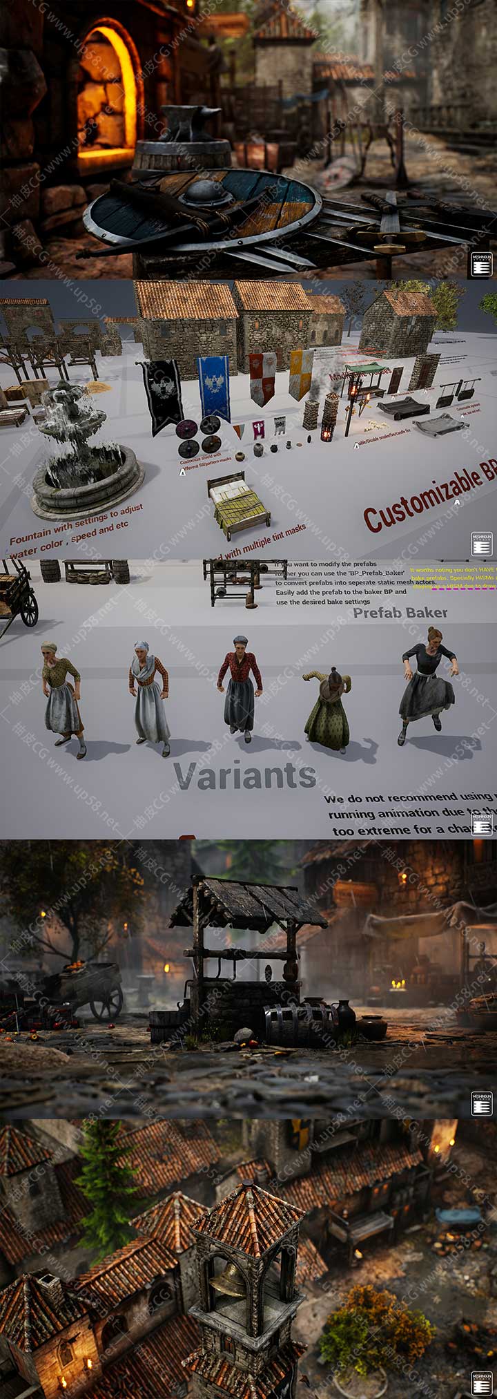 Unreal Engine中世纪山村高质量游戏资源包Medieval Village