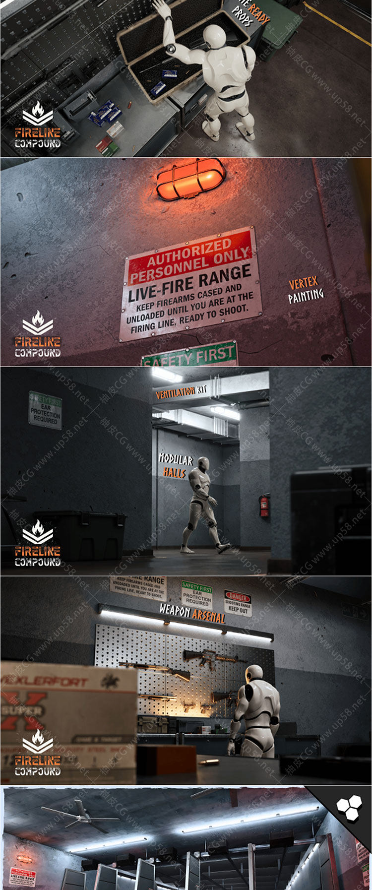 Unreal Engine游戏开发模块化动态靶机射击训练场Modular Shooting Range