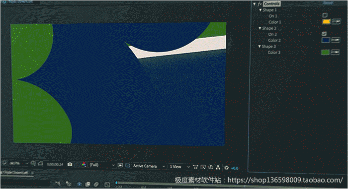 AE模板 像机移动画面切割信号干扰笔刷水墨炫光视频转场特效+音效