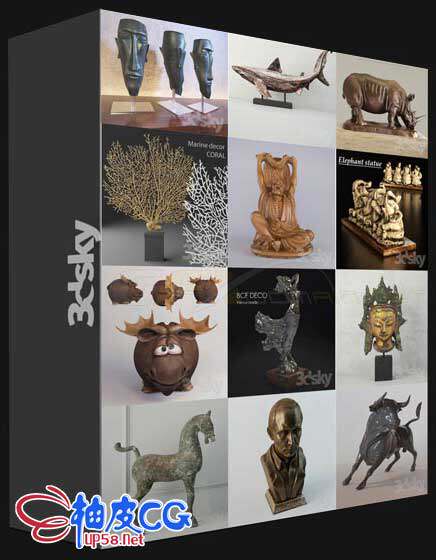 3DSMAX室内装饰艺术雕塑三维模型