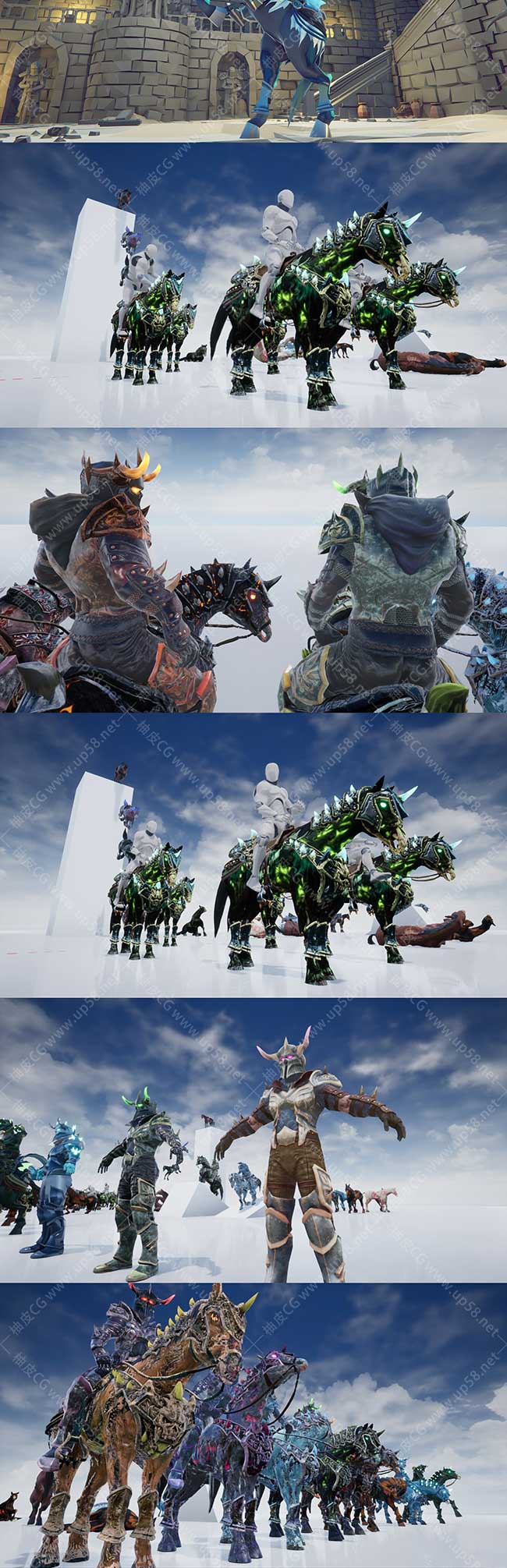 Unreal Engine亡灵马不洁骑士骑手动画角色素材