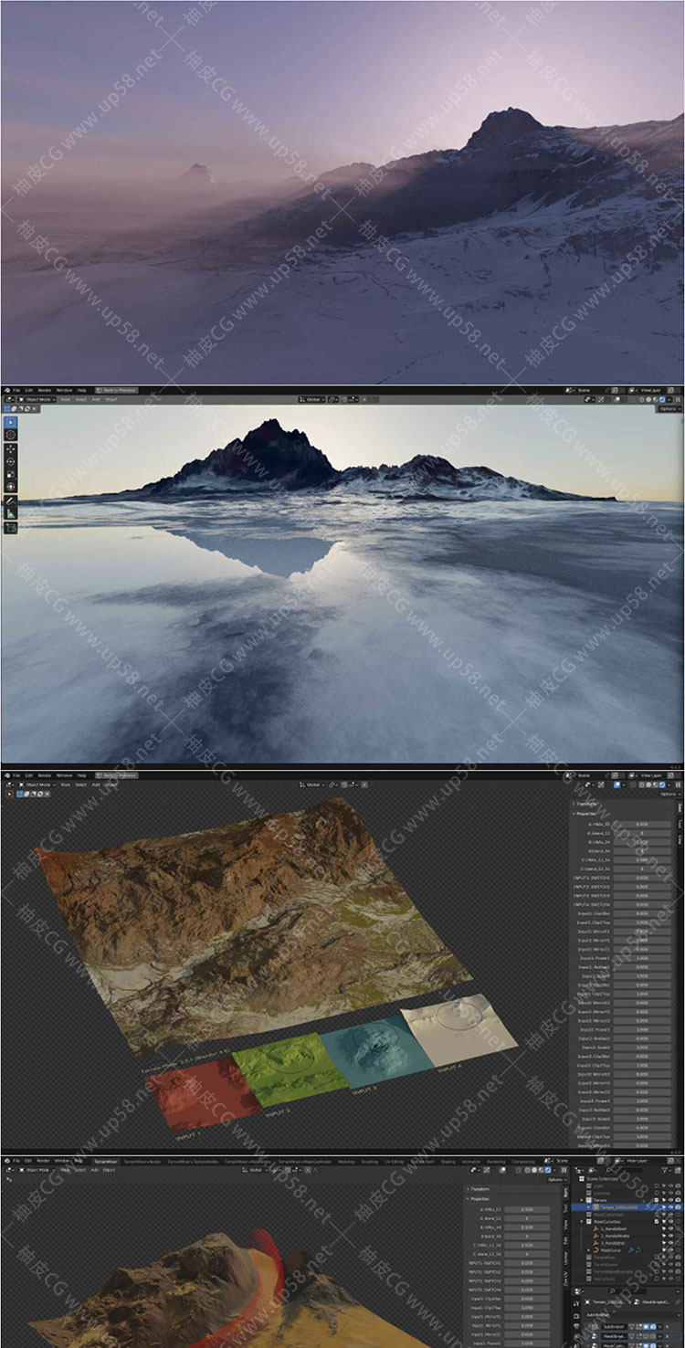 [汉化版]Blender高效的地形材质混合与创建工具Terrain Mixer v3.1.3+中文字幕教程