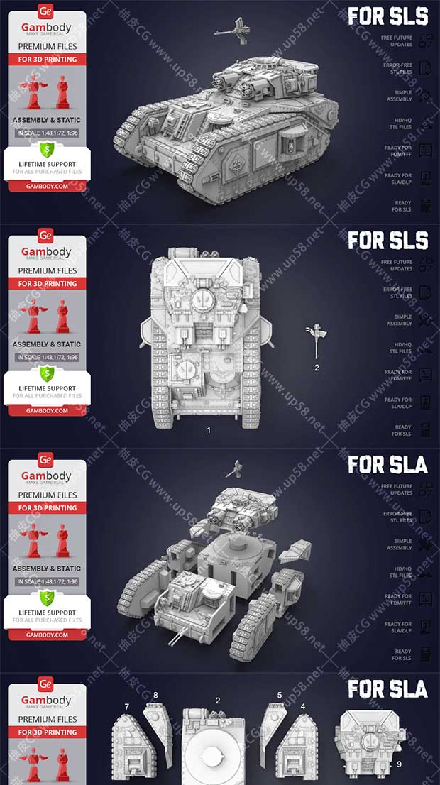 火神坦克组装式3D打印STL模型