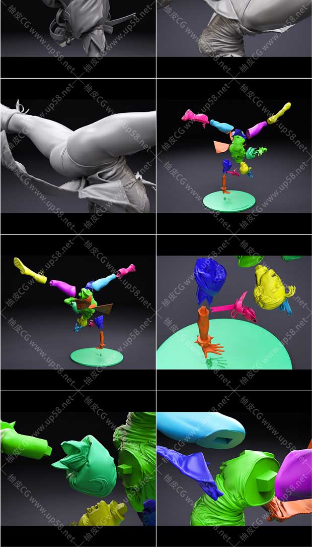 经典游戏街头霸王春丽角色雕塑3D打印模型